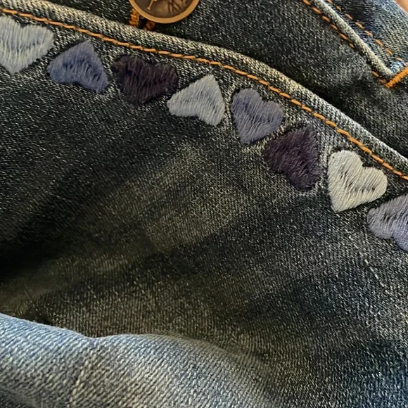 Crewcuts girls overall dress denim heart embroidered - Picture 8 of 8